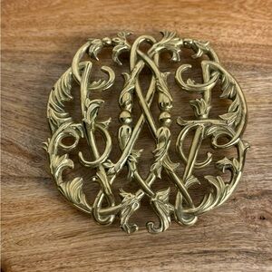 Vintage Brass Trivet Colonial Williamsburg Virginia Metalcrafters 1969 Decor